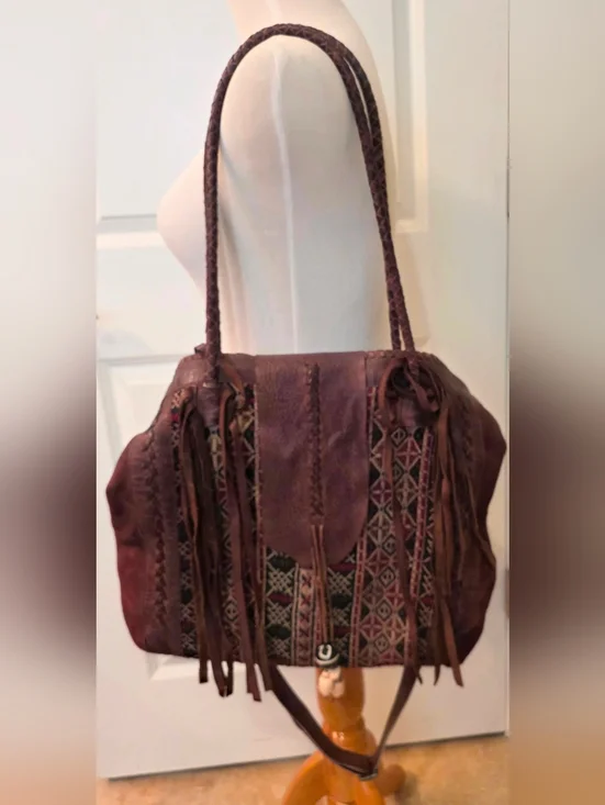Free People Genuine Leather boho tote - Picture 1 of 5